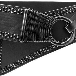 Wide Elastic Waist Belt for Women Gothic Vintage Dress Accessory Adjustable